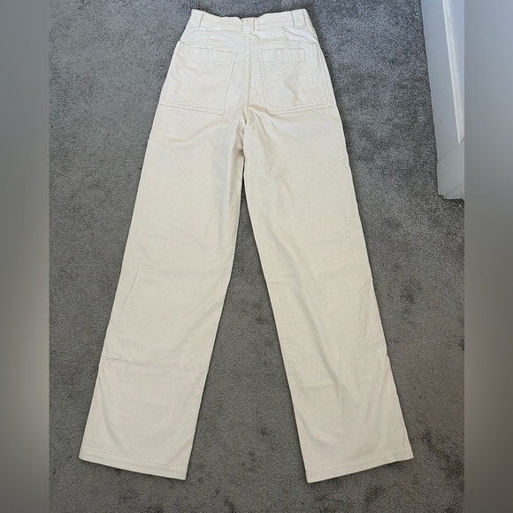 Madewell Tall Emmett 2.0 Wide-Leg Pants in Corduroy Size 23T Antique Cream - Picture 9 of 9